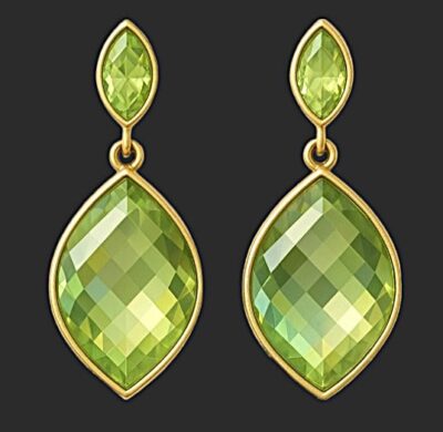 Elegant Green Peridot Drop Earrings