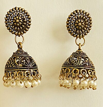 Beautiful Antique Gold Finish Jumkha Earing