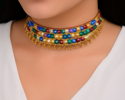 Multi-Gemstone Gold Necklace