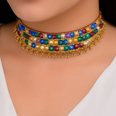 Multi-Gemstone Gold Necklace