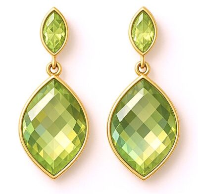 Elegant Green Peridot Drop Earrings