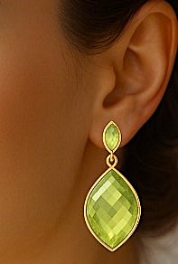 Elegant Green Peridot Drop Earrings
