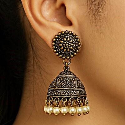 Beautiful Antique Gold Finish Jumkha Earing