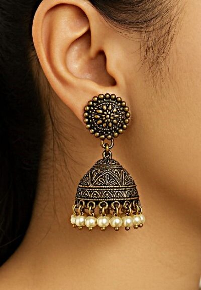 Beautiful Antique Gold Finish Jumkha Earing