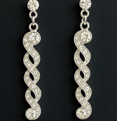 Dazzling Crystal Swirl Earrings