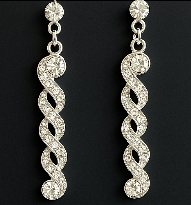 Dazzling Crystal Swirl Earrings