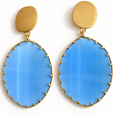 Azure Glow Statement Earrings