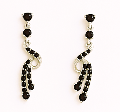 Black Onyx Twist Drop Earrings