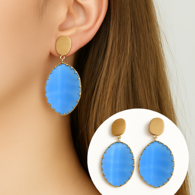 Azure Glow Statement Earrings