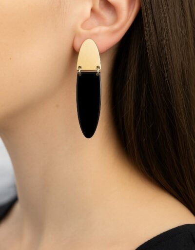 Elegant Two-Tone Drop Earrings