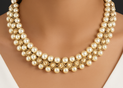 Regal Kundan Pearl Necklace