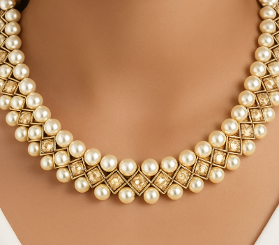 Regal Kundan Pearl Necklace