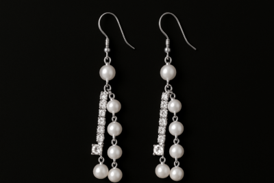Crystal Cascade Pearl Drop Earrings