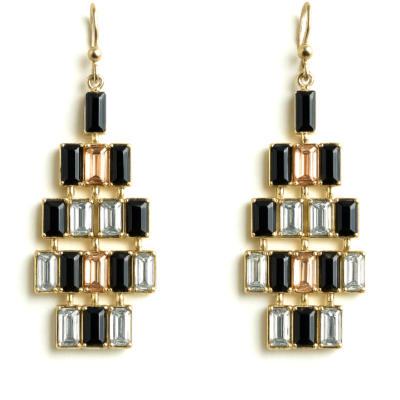 Glamour Cascade: Luxe Geometric Drop Earrings