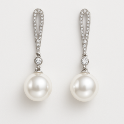 Elegance in Drop – Diamond & Pearl Dangler