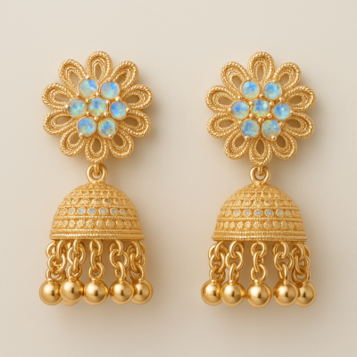 Radiant Blossom Jhumka Earrings