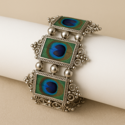 Peacock Glory Oxidized Bracelet
