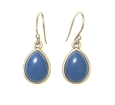 Midnight Teardrop Elegance – Blue Stone Silver Earrings