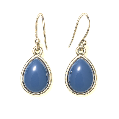 Midnight Teardrop Elegance – Blue Stone Silver Earrings