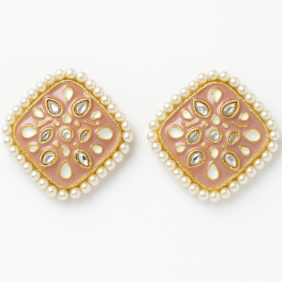 Royal Blossom Square Kundan Earrings
