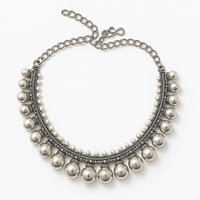 Regal Radiance Antique Silver Statement Necklace