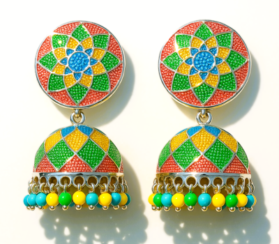 Meenakari Bloom: Festival Harmony Jhumkas