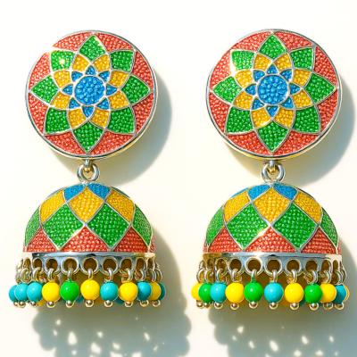 Meenakari Bloom: Festival Harmony Jhumkas