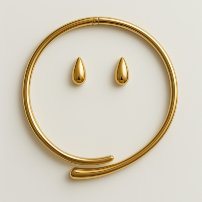 Golden Grace Teardrop Necklace & Earring Set