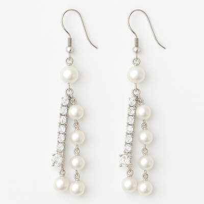 Crystal Cascade Pearl Drop Earrings
