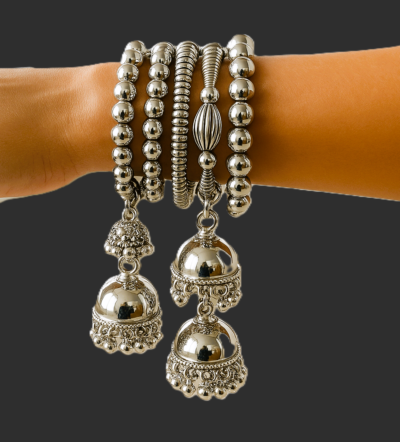 Grace Bell Antique Silver Charm Bracelet