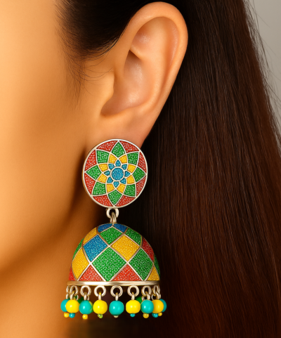 Meenakari Bloom: Festival Harmony Jhumkas