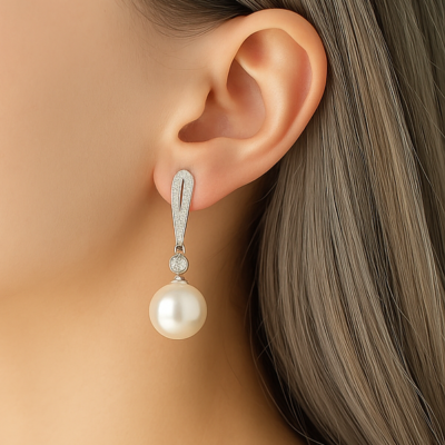 Elegance in Drop – Diamond & Pearl Dangler
