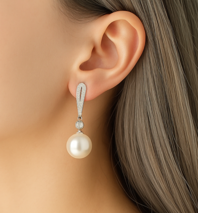 Elegance in Drop – Diamond & Pearl Dangler
