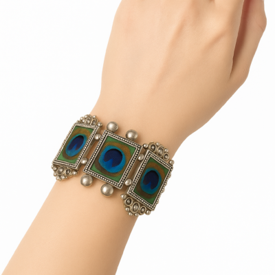 Peacock Glory Oxidized Bracelet