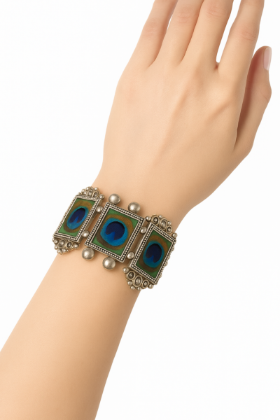 Peacock Glory Oxidized Bracelet