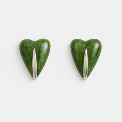 Emerald Grace Heart Studs