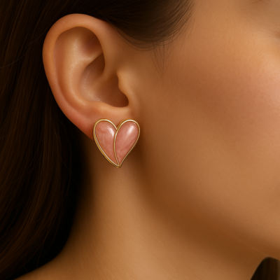 Blush Embrace Heart Studs