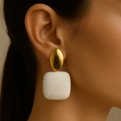 Elegant Dual-Tone Statement Earrings