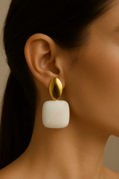 Elegant Dual-Tone Statement Earrings
