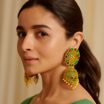 Regal Meenakari Dome Jhumkas