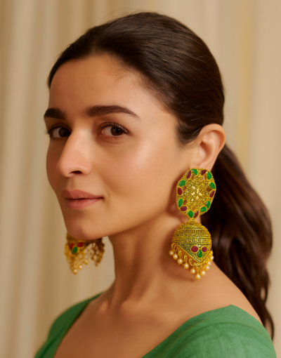 Regal Meenakari Dome Jhumkas