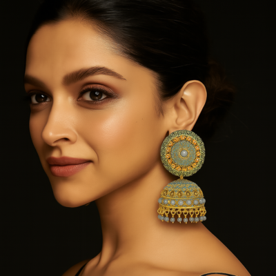 Royal Frost Jhumka Elegance