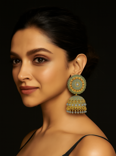 Royal Frost Jhumka Elegance