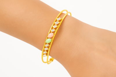 Celeste Charm Dual-Tone Gold Bracelet