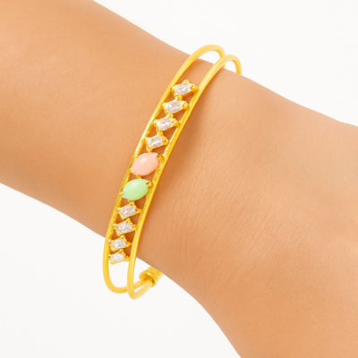 Celeste Charm Dual-Tone Gold Bracelet