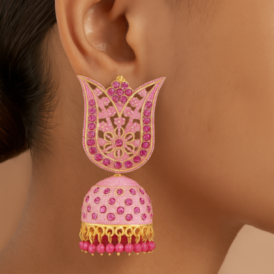 Gulab Jaal Jhumka Earrings