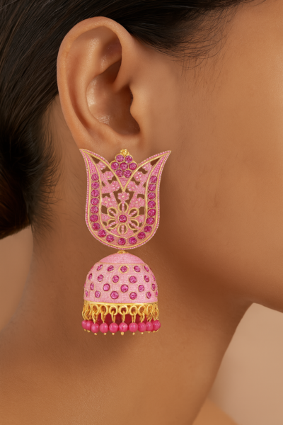 Gulab Jaal Jhumka Earrings