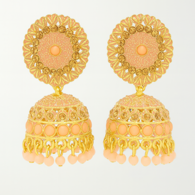 Peach Blossom Jhumka Elegance