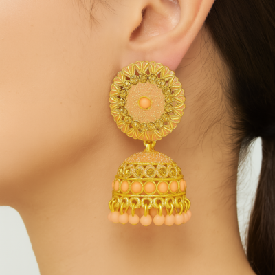 Peach Blossom Jhumka Elegance