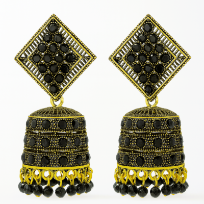 Midnight Majesty Antique Jhumkas
